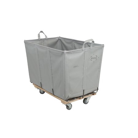 Steele Canvas Basket 8 BU Permanent Truck Grey Vinyl w/Grey Vinyl - 4in Casters 2 Swivel 2 Rigid 938VGRYVGRYW4